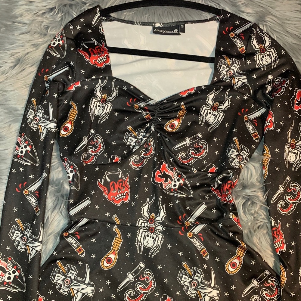 SOLD Sourpuss Friday the 13th dress - Picture 1 of 4